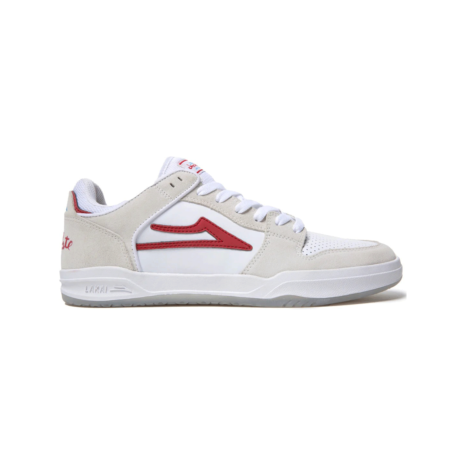 Lakai x Chocolate Telford Shoes White/Red Suede SALE