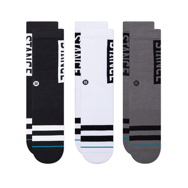 Stance The OG 3 Pack Crew Socks Black/White