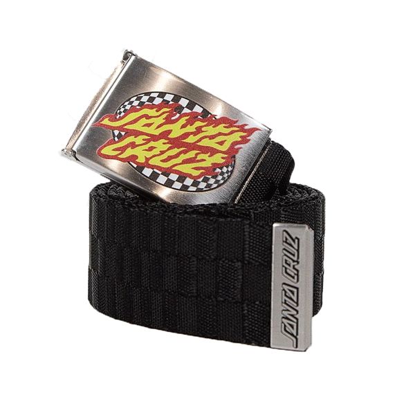 Santa Cruz - Oval Check Flame Belt - Black