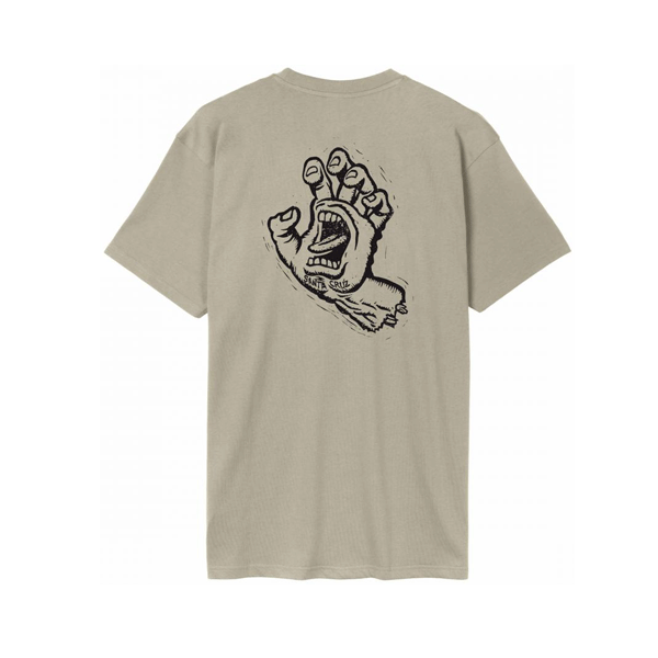 Santa Cruz - Stamped Screaming Hand T-Shirt - Stone Grey
