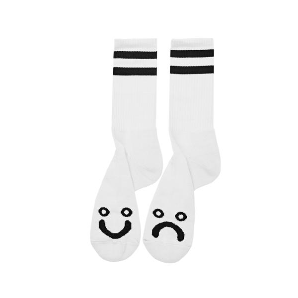 Polar Skate Co - Happy Sad Socks - White - Magic Toast