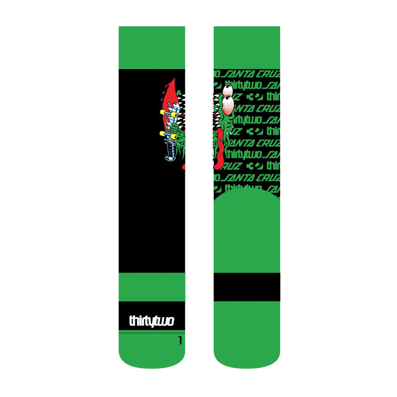 32 (ThirtyTwo) - Santa Cruz Snowboard Socks - Green SALE