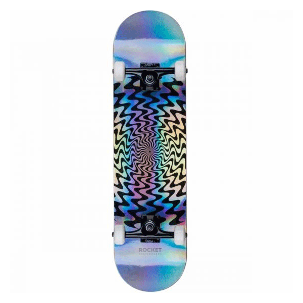 Rocket - Warp Foil SIlver Complete Skateboard - 8" SALE