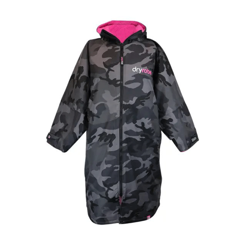 Dryrobe - Advanced Long Sleeve V3 - Black Camo/Pink