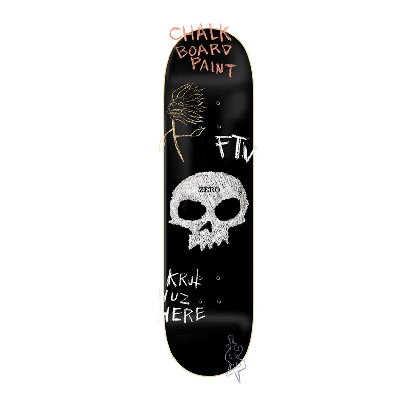 Zero - Single Skull Chalkboard Deck - 8.25"