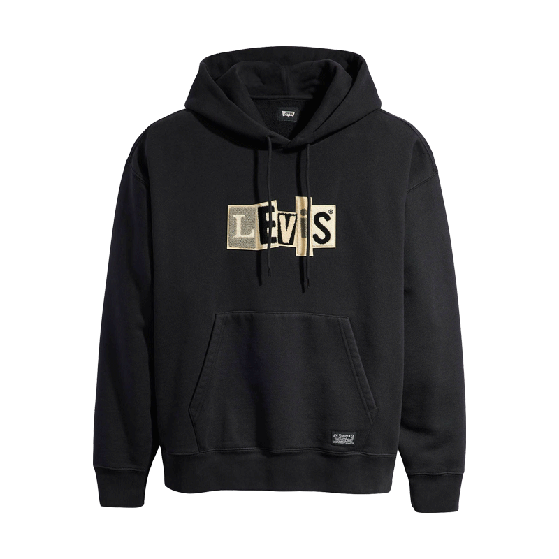 Levi's® Skate - Chenille Patch Hoodie - Black/Grey SALE