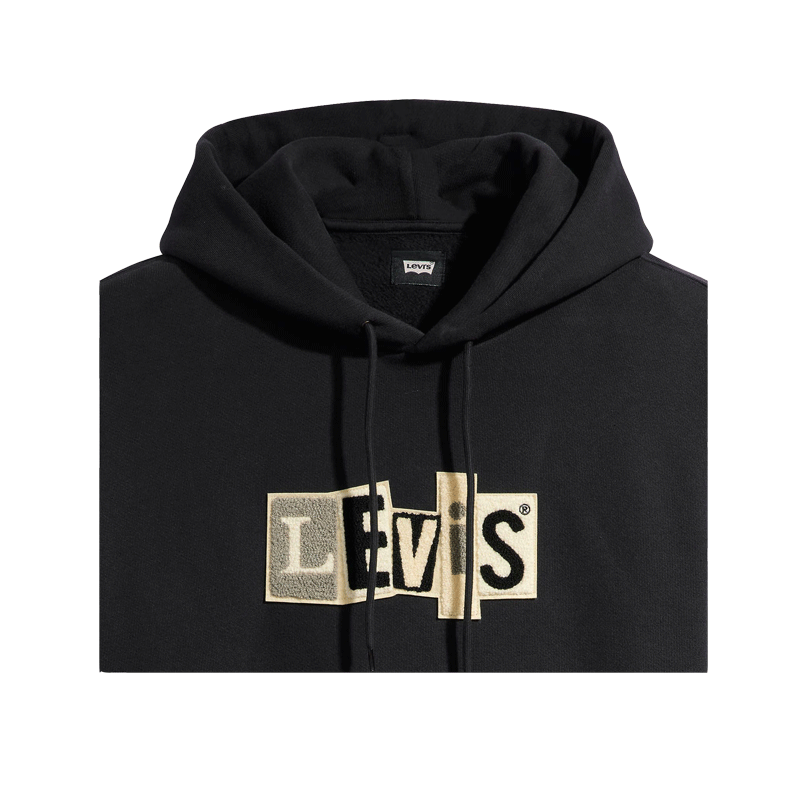 Levi's® Skate - Chenille Patch Hoodie - Black/Grey SALE