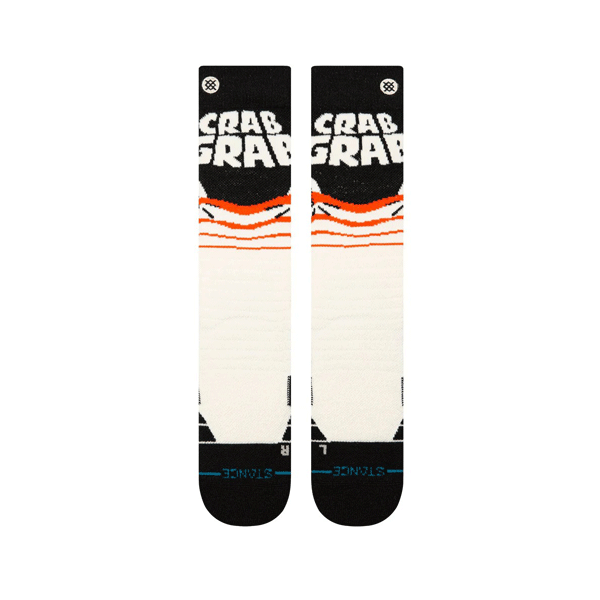 Stance Crab Grab Mid Poly Snowboard Socks White/Black NEW FOR 2025 SALE