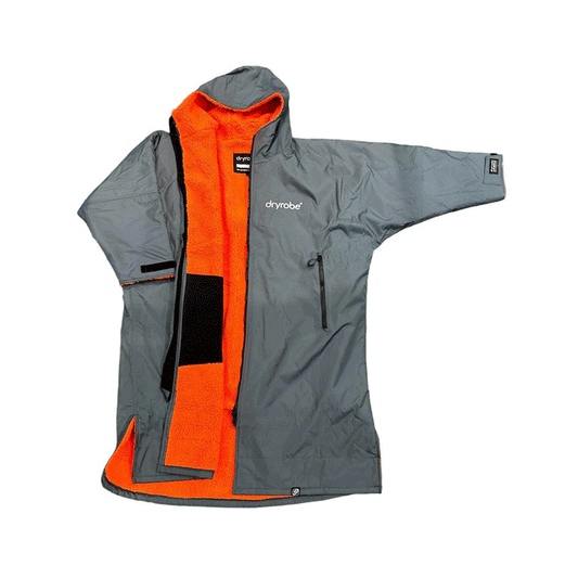 Dryrobe - Advanced Long Sleeve V3 - Dark Grey/Orange