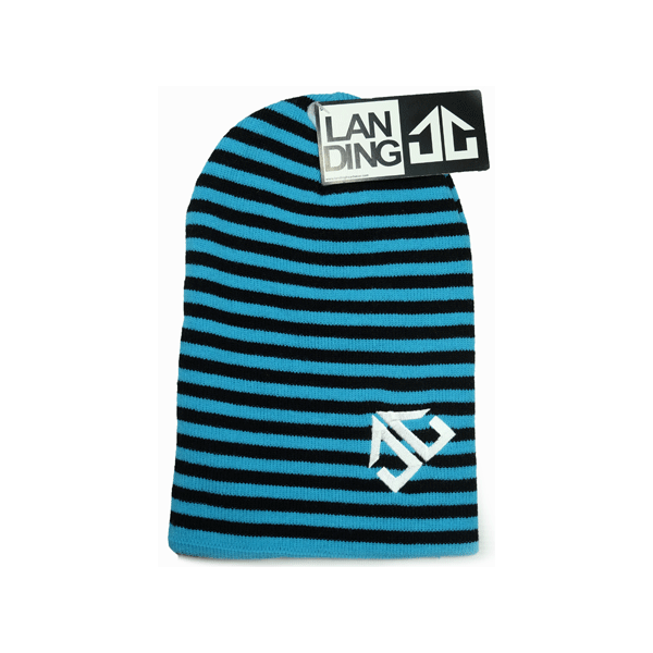 Landing - Double Stripe Beanie - Black/Blue SALE