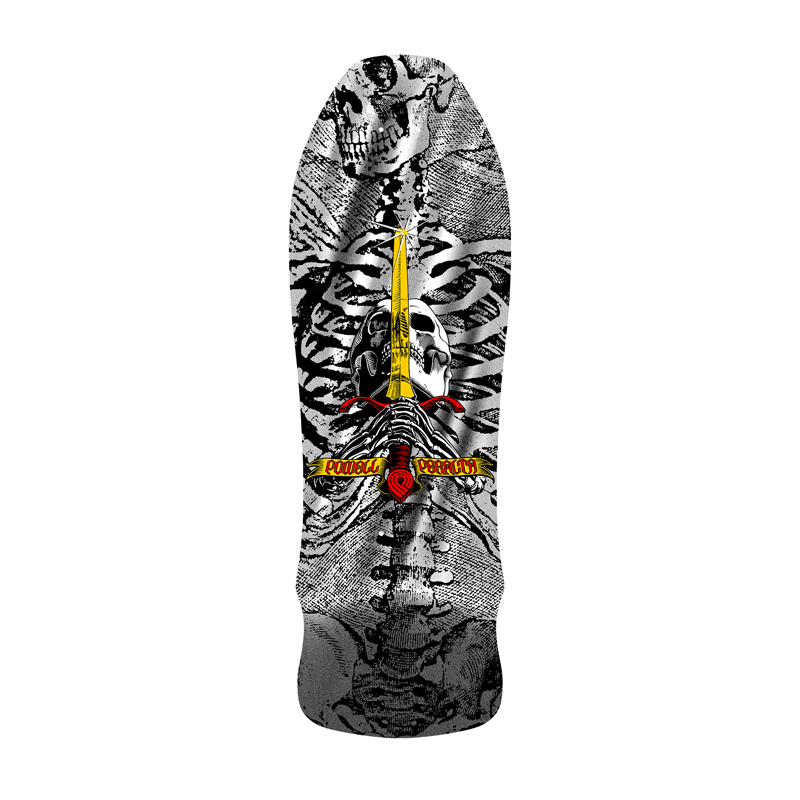 Powell Peralta - GeeGah Skull & Sword '10' Silver Foil Deck - 9.75"