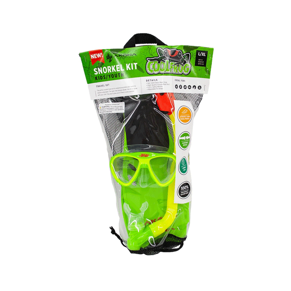 Akona - Junior Snorkel/Mask/Fins Kit - Cool Frog