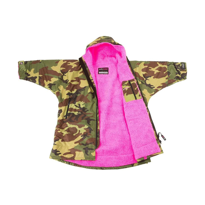 Dryrobe - Advanced Kids Long Sleeve V3 - Camo/Pink