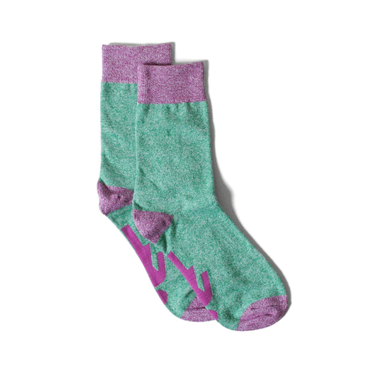 Girl Skateboards - Cotton Marled Socks - Green/Pink