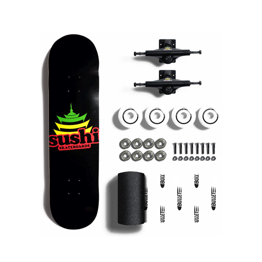 Sushi - Pagoda Logo Black/Rasta Complete Set - 8.125"