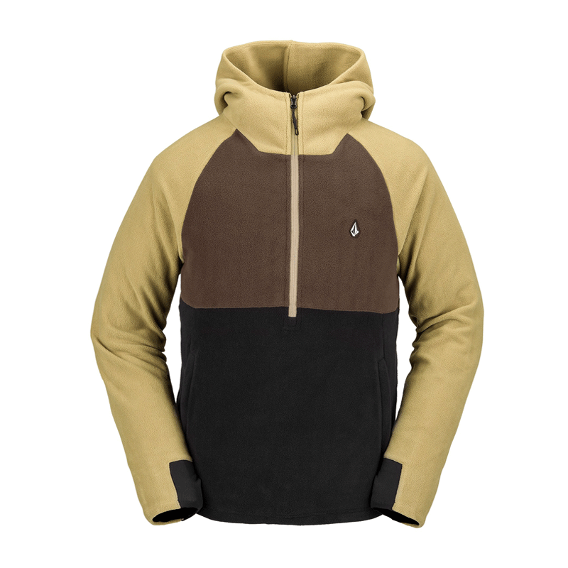 Volcom - Polar Fleece 1/2 Zipped Hoodie - Dark Khaki SALE