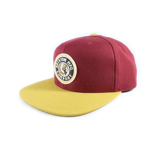 Brixton - Rival Snapback Burgundy/Gold SALE