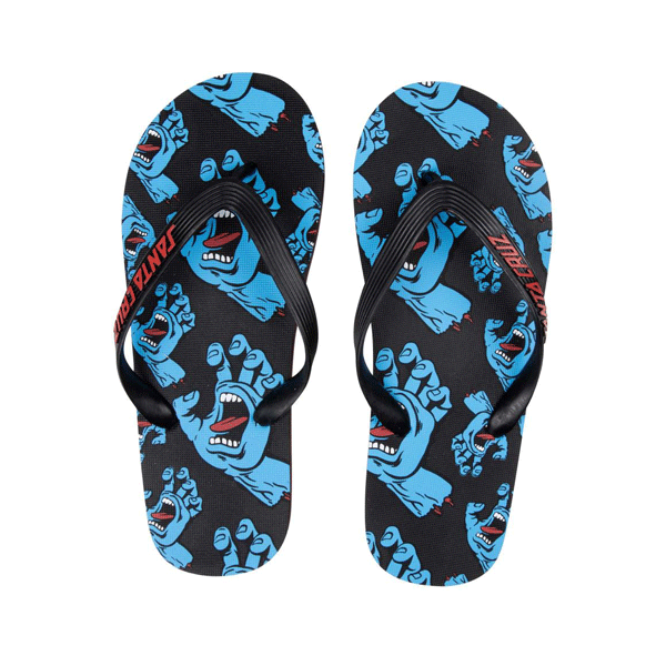 Santa Cruz - Screaming Hand Drift Flip Flops - Black/Blue