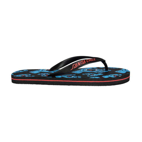 Santa Cruz - Screaming Hand Drift Flip Flops - Black/Blue