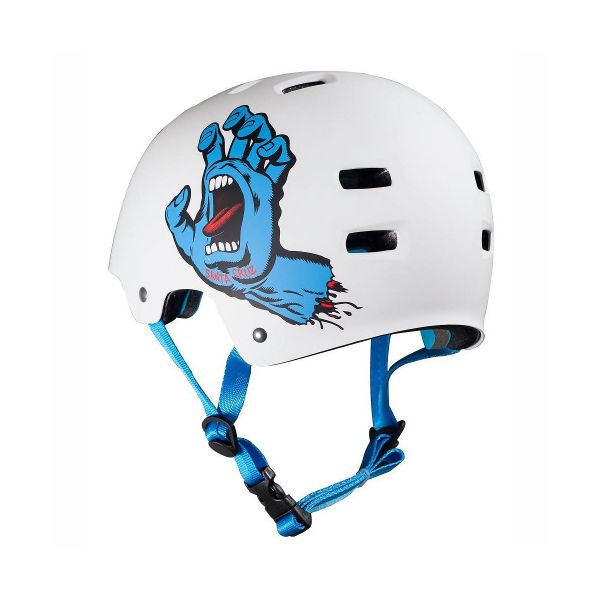 Bullet X Santa Cruz Screaming Hand Helmet White Large/Extra Large Skateboarding-Magic Toast