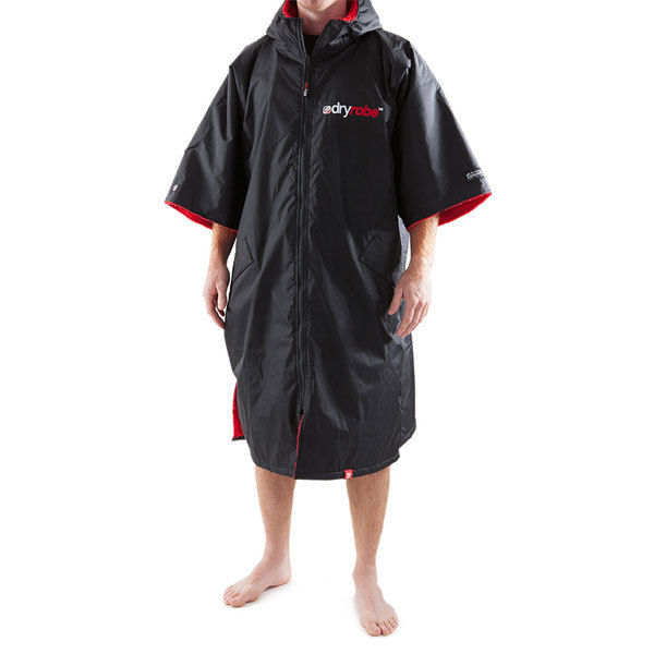 Dryrobe Advance Short Sleeve Changing Poncho Large Black/Red Surf SUP Swim Beac-Magic Toast
