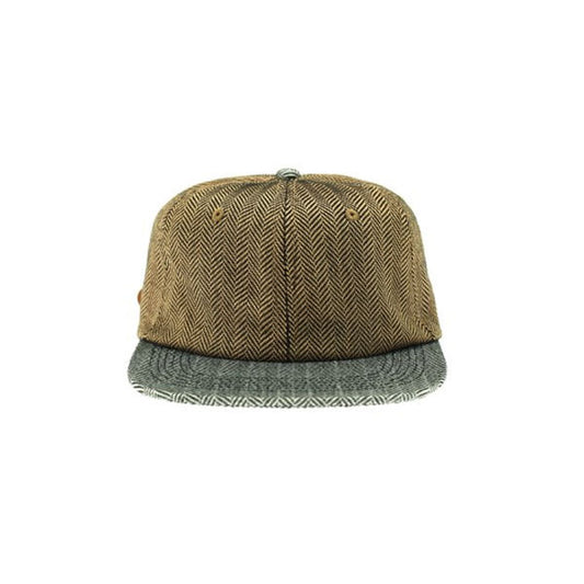 Magenta - Tweed 6 Panel Hat - Brown/Grey Herringbone-Magic Toast