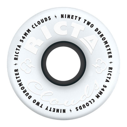 Ricta - Clouds 54mm 92a Skateboard Wheels - White/Black-Magic Toast