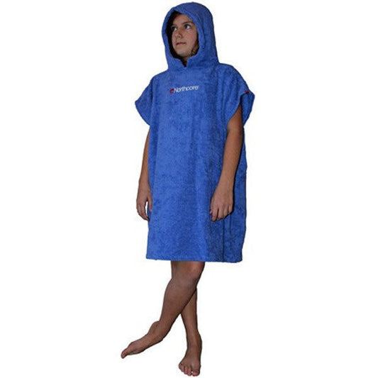 Northcore - Childrens (Age 6-12) Beach Basha Changing Robe Poncho - Blue-Magic Toast