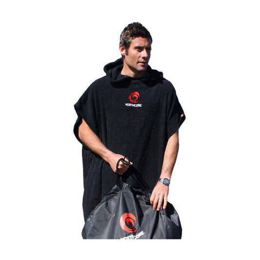 Northcore - Beach Basha Towel Changing Robe Poncho - Black-Magic Toast