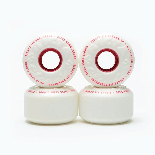 Ricta - Clouds  Skateboard Wheels White/Red - 55mm 86a