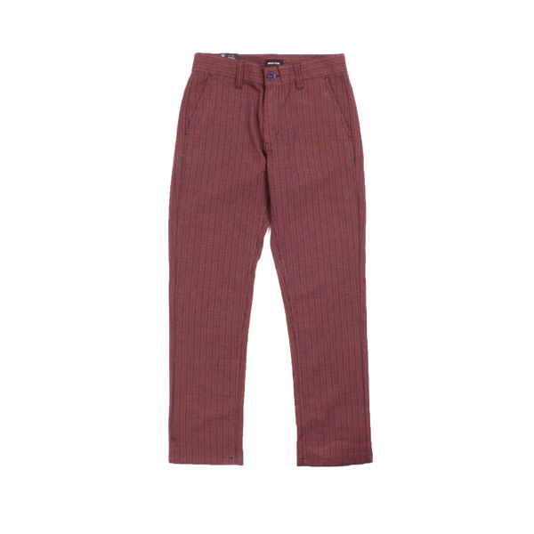 Brixton - Choice Chino Pant - Brown/Navy Plaid SALE