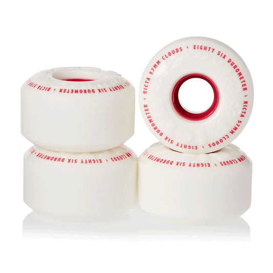 Ricta - Clouds  Skateboard Wheels White/Red - 57mm 86a - Magic Toast