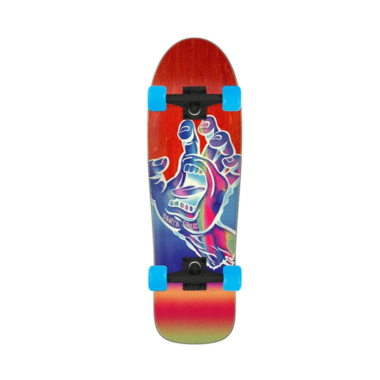 Santa Cruz - Iridescent Hand Shaped Cruzer Red - Complete Skateboard - 9.7" SALE