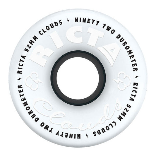 Ricta - Clouds 52mm 92a Skateboard Wheels - White/Black-Magic Toast