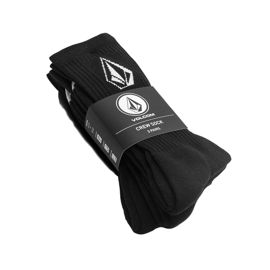 Volcom - Full Stone Crew Sock 3pk - Black