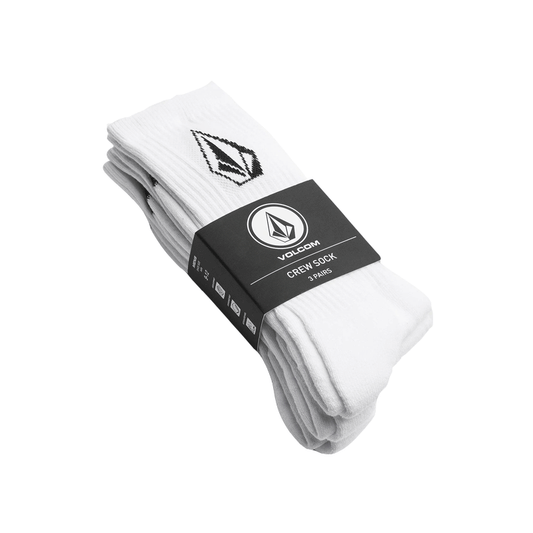 Volcom - Full Stone Crew Sock 3pk - White