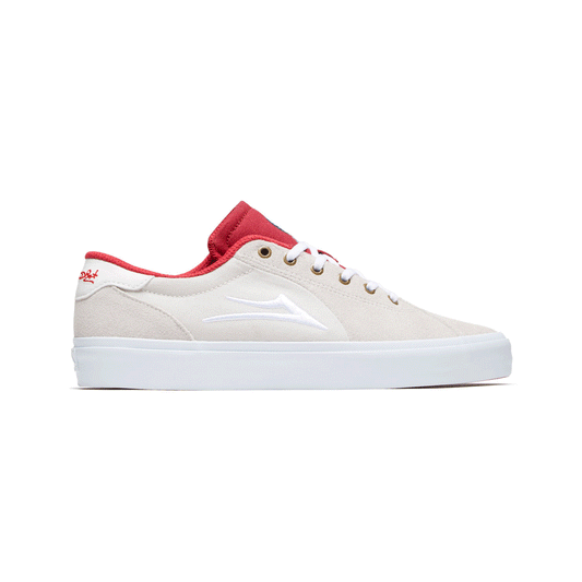 Lakai - Flaco x Glaboe Suede Shoes - White Red - Magic Toast