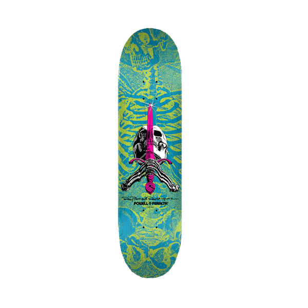 Powell Peralta - Skull & Sword Shape 243 Deck Blue - 8.25"