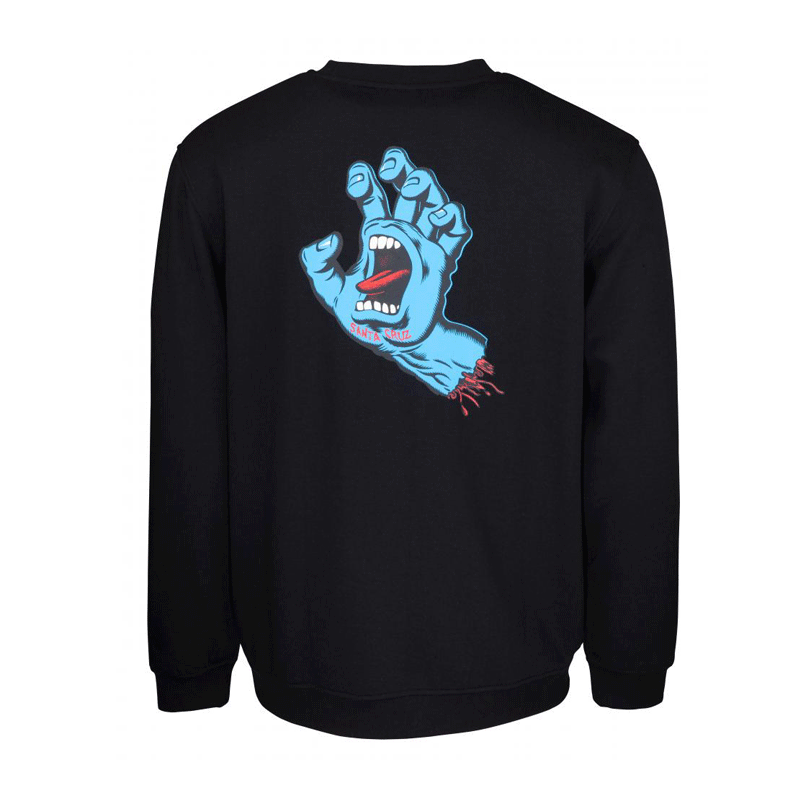 Santa Cruz - Screaming Hand Chest Crew - Black