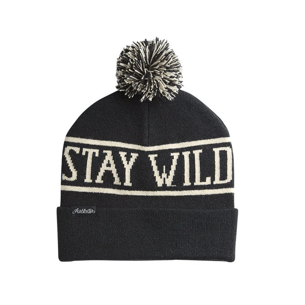 Airblaster - Stay Wild Pom Snowboard Beanie - Black - NEW FOR 2020 - Magic Toast