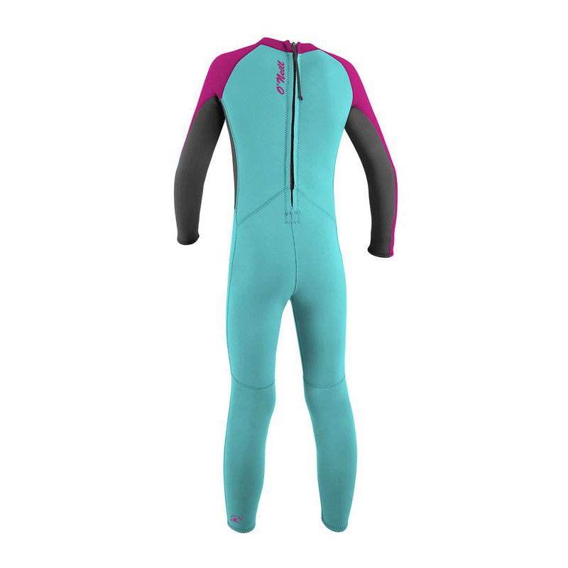 O'neill - Toddler Reactor Girls Full Wetsuit - Light Aqua/Graphite/Berry