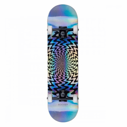 Rocket - Warp Foil SIlver Complete Skateboard - 8"