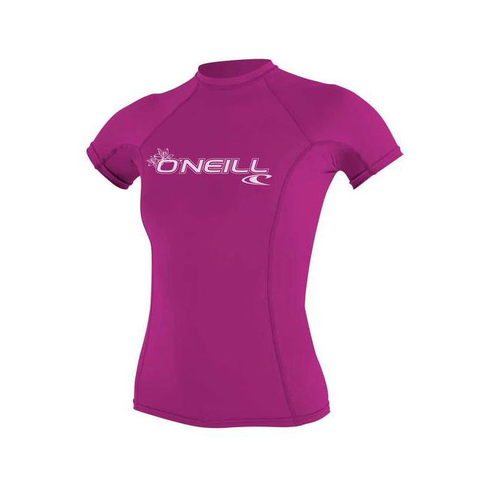 O'Neill - Womens Basic Skins S/S Crew Rash Vest - Fox Pink - Magic Toast