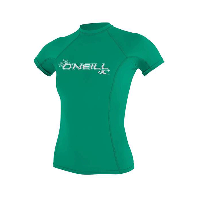 O'Neill - Womens Basic Skins S/S Crew Rash Vest - Seaglass - Magic Toast